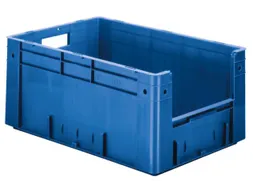 Euronorm Stapelkrat Blauw 270x600x400mm 50l Gesloten Grijpopening