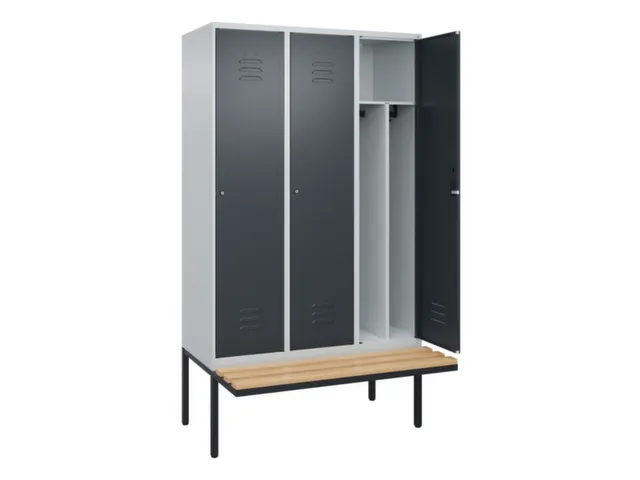 locker voor scheiding van kleding,HxBxD 2120x1200x815mm,3vak