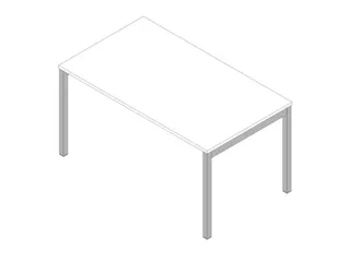 bureau HxBxD 730x1400x800mm blad wit 4-voeten aluminium - 2