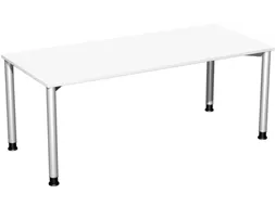 In Hoogte Verstelbaar Bureau 680-800X1800X800Mm Blad Wit 4-Voeten