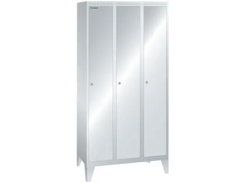 garderobekast,HxBxD 1850x900x500mm,3vak,vak B 300mm,cil.-slot,voeten