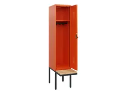 locker met bank,HxBxD 1950x400x815mm,1vak,vak B 400mm,draaigrendel