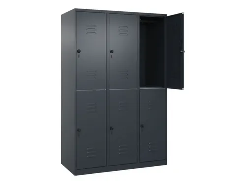 dubbeldekse locker,HxBxD 1850x1200x500mm,3x2vak.,vak B 400mm