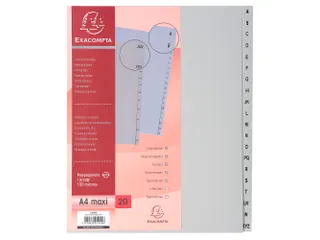 Tabbladen PP A4+ bedrukt A-Z grijs - 2