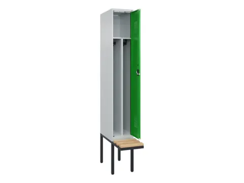 locker met bank,voor scheiding van kleding,HxBxD 2120x300x815mm,1vak
