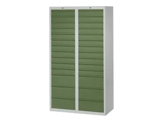 ladekast HxBxD 1800x1000x500mm 28laden RAL7035 front RAL6011 - 1