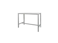 Domino Basic Statafel 180x80x110cm Wit blad, Onderstel Aluminium