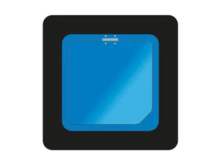 Circulaire Afvalbak BrickBin met klepdeksel 65 Liter Zwart Blauw - 1