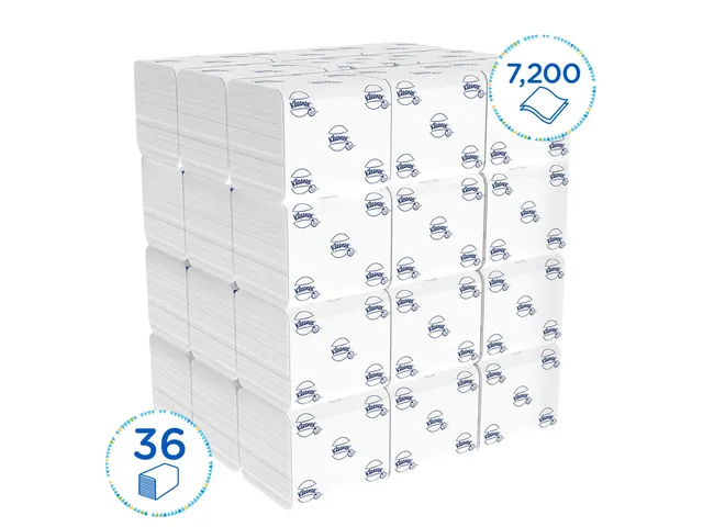 Toiletpapier Kleenex gevouwen tissues 2 laags 36x200stuks wit 8408
