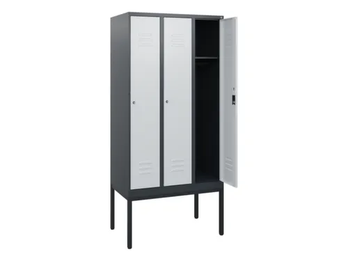 locker,HxBxD 1950x900x500mm,3vak,vak B 300mm,cil.-slot,voetonderstel