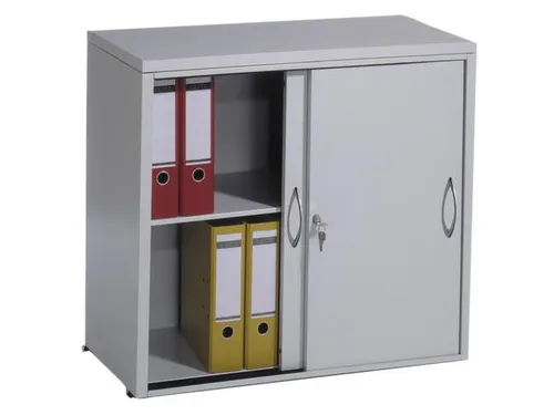 Schuifdeurkast 720x800x400mm 1 Legbord 1 Afdekplaat Afdekplaat Ral7035