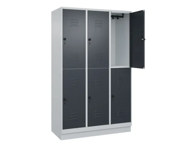 dubbeldekse locker,HxBxD 1950x1200x500mm,3x2vak.,vak B 400mm