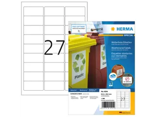 HERMA 4594 Weerbestendige Inkjet-etiket A4 63.5x29.6mm wit 1080 stuks - 1
