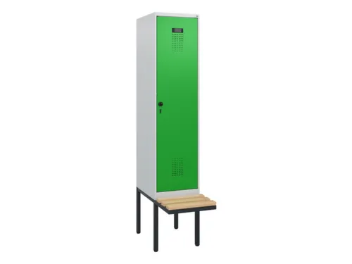 locker met bank,HxBxD 1950x400x815mm,1vak,vak B 400mm,draaigrendel