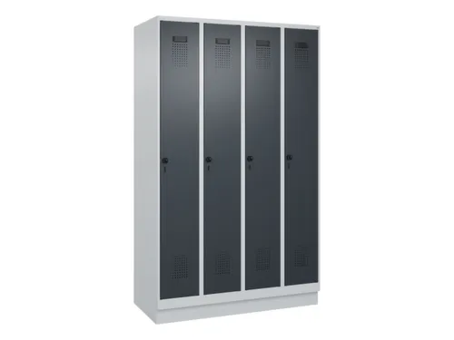 locker,HxBxD 1950x1200x500mm,4vak,vak B 300mm,draaigrendel,sokkel