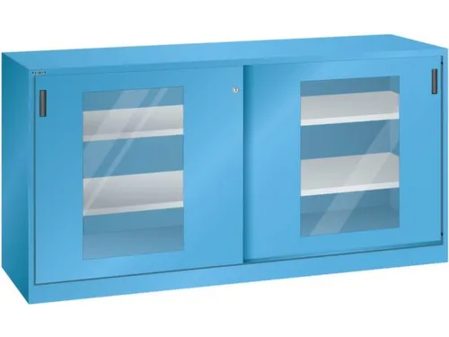 venster-schuifdeurkast HxBxD 1000x2000x580mm 4xStalen bodem RAL5012