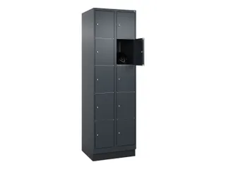 lockerkast,HxBxD 1950x600x500mm,2x5vakken,vak B 300mm,cil.-slot,sokkel - 1