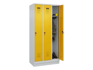 locker,HxBxD 1950x900x500mm,3vak,vak B 300mm,draaigrendel,sokkel - 1