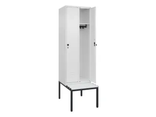 locker met bank,HxBxD 2120x600x815mm,2vak,vak B 300mm,draaigrendel - 2