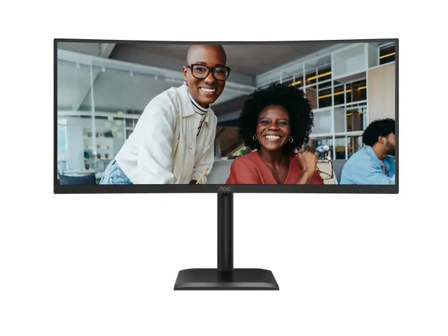 AOC E4 CU34E4CV 34 Inch Monitor UltraWide Quad HD LCD Zwart