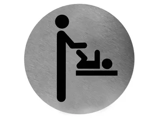 Pictogram Rond Luierverschoning Rvs, Ps0005cs 116mm - 1