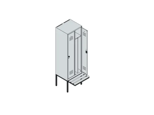 locker voor scheiding van kleding,HxBxD 2120x600x815mm,2vak
