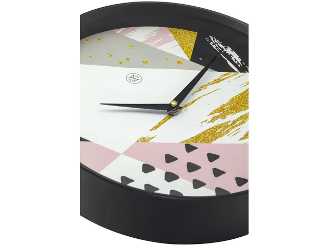 Horloge murale NeXtime 'Grace' Ø30cm plastique noir
