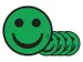 Aimant Smiley 25mm émotion content vert 5 pièces