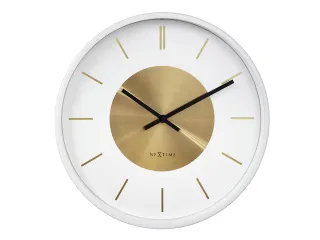 Wandklok NeXtime Retro II 25cm wit/goud metaal - 2