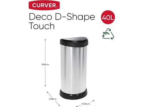 Push Bin Decobin 40 Liter Prullenbak 40 Liter Metallic