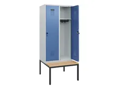 locker met bank,HxBxD 1950x800x815mm,2vak,vak B 400mm,draaigrendel