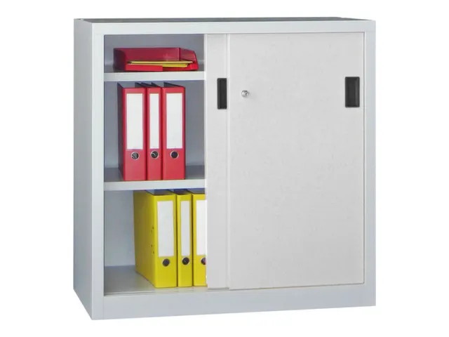 Schuifdeurkast Hxbxd 1000x1000x500mm 2 Oh Ral7035 Front Ral7035