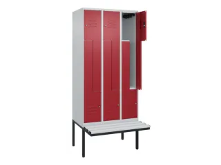 Z-garderobekast,HxBxD 2120x900x815mm,6vak,vak B 300mm,cil.-slot - 2