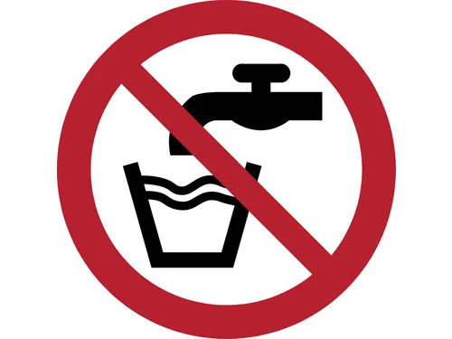 Pictogram bordje Djois Geen drinkwater Ø100mm rood