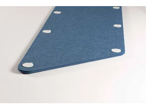 Akoestische PET-vilt parallellogram stroken blauw 30x120cm 6 stuks