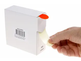 Etiket Rillprint 25mm 500st op rol fluor rood - 4