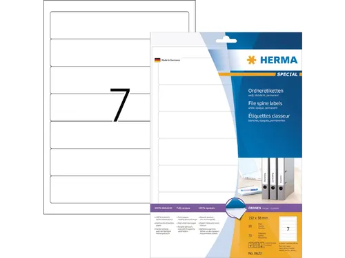 Herma 8620 Rugetiket smal 192x38mm Wit permanent klevend 70 stuks