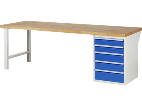 werkbank,HxBxD 890x2500x900mm,beukblad,draagverm. 750kg