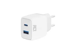 Oplader ACT 20w 2-poorts usb a+c wit