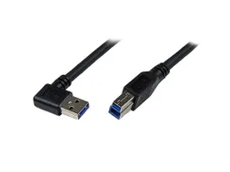1 meter zwarte SuperSpeed USB 3.0-kabel - rechtshoekig A naar B - M/M