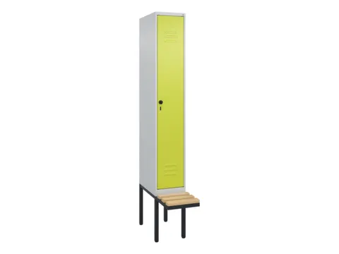 locker met bank,HxBxD 2120x300x815mm,1vak,vak B 300mm,draaigrendel