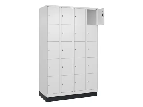 lockerkast,HxBxD 1950x1200x500mm,4x5vakken,vak B 300mm,cil.-slot