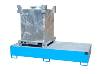 opvangbak,v. 2xIBC,opvangvol. 1000l,HxBxD 435x2650x1300mm,m. rooster - 1