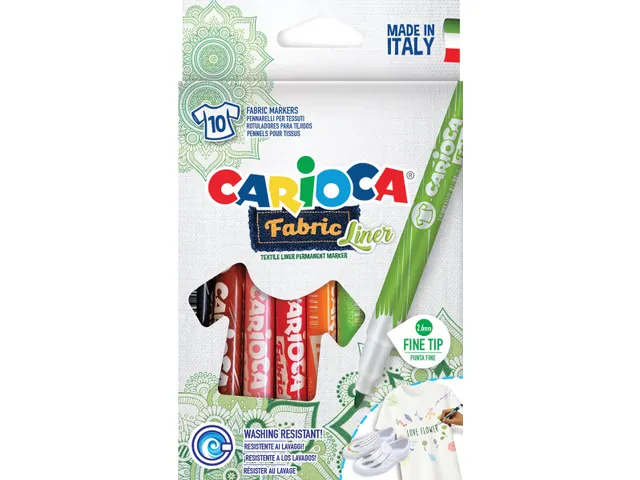 Carcioca Textielstift Fabricliner, Doos à 10 Stuks Assorti