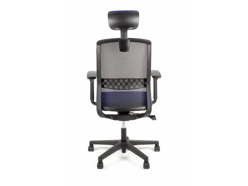Bureaustoel EN1335 Linea Tekna 01/PT zwart/blauw met Hoofdsteun