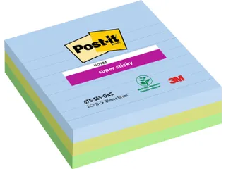 Memoblok Post-it 675-3 Super Sticky 101x101mm Oasis 3 stuks - 1
