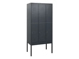 dubbeldekse locker,HxBxD 1950x900x500mm,3x2vak.,vak B 300mm,cil.-slot