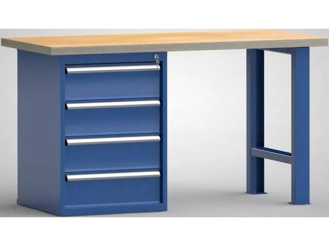 Werkbank 840x1500x700mm 4laden 175mm Frame Ral5010 Front Ral5010