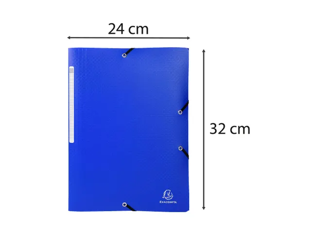 Elastomap 3 kleppen polypropyleen Ondoorschijnend A4 Donkerblauw