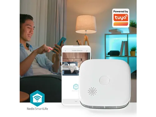 Rookmelder Nedis Smartlife Wifi 10 jaar sensor wit